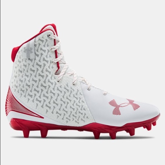 Under Armour Highlight MC Lacrosse Cleats White And Red  size 6 - Picture 4 of 11